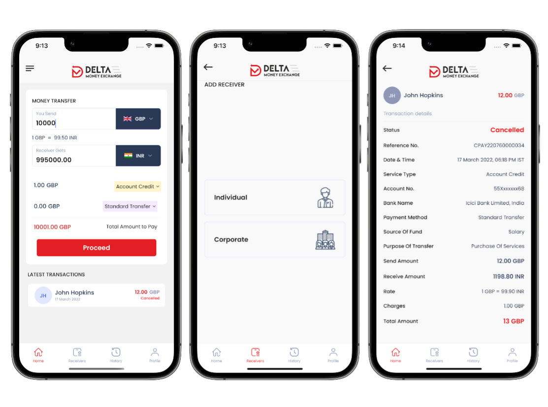 Delta money exchange